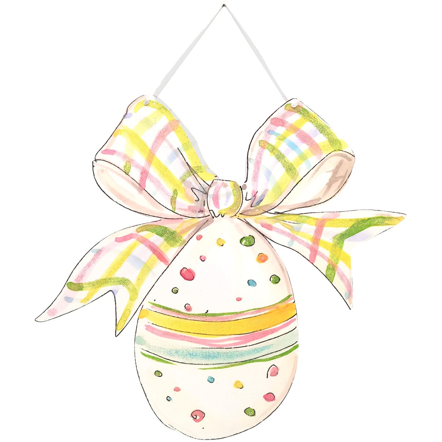 Egg with Bow Door Hanger