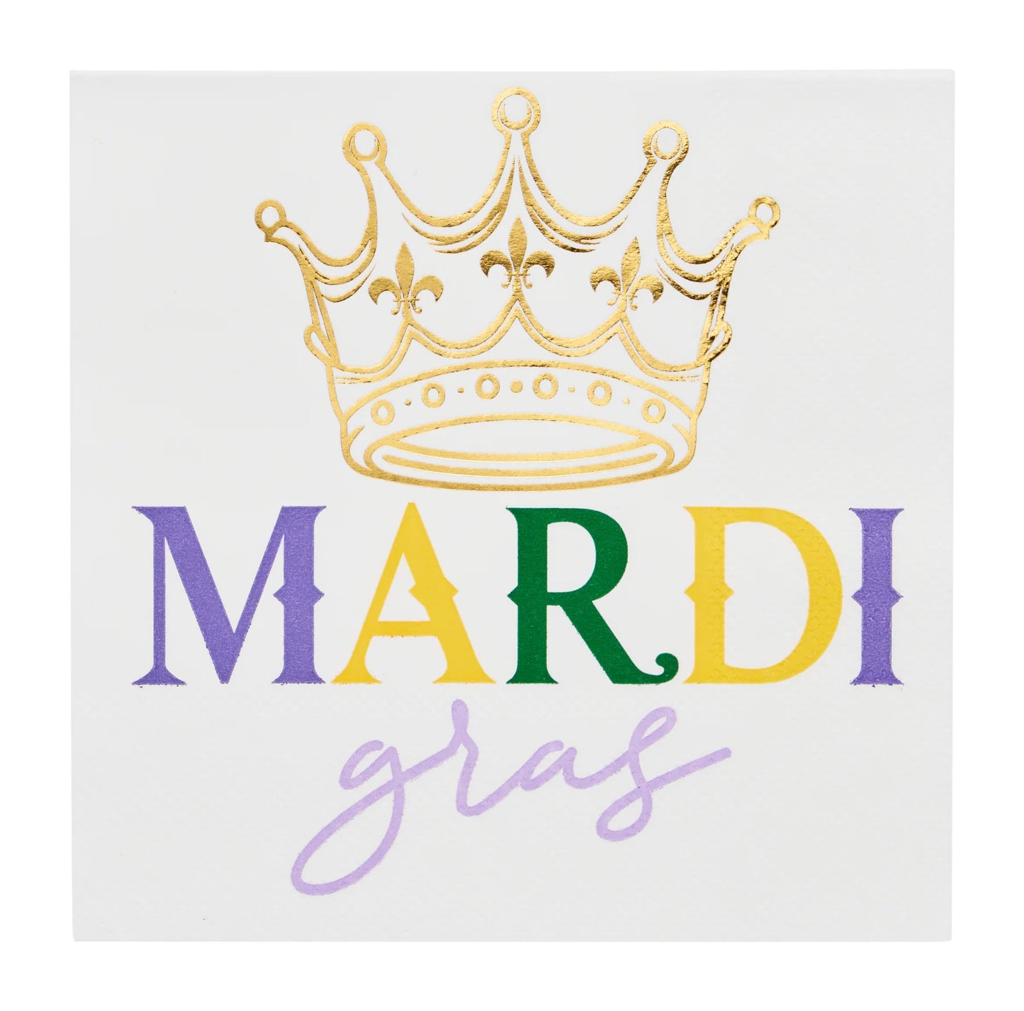 Mardi Gras Crown Beverage Napkin