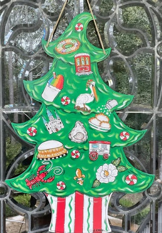 NOLA CHRISTMAS TREE DOOR HANGER