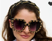 Black and Gold Stone Sunglasses