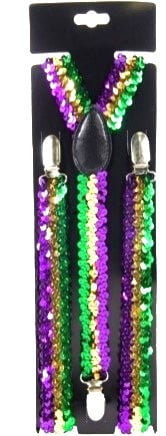 Mardi Gras Sequin Suspenders