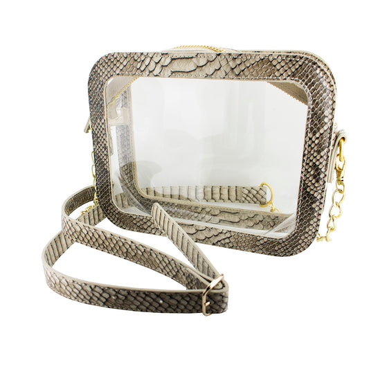 Moondust Snake and Clear Crossbody Purse