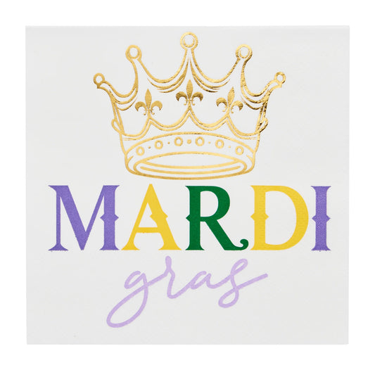 Mardi Gras Crown Beverage Napkin