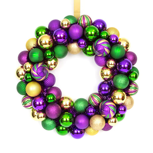 Mardi Gras Ornament Wreath