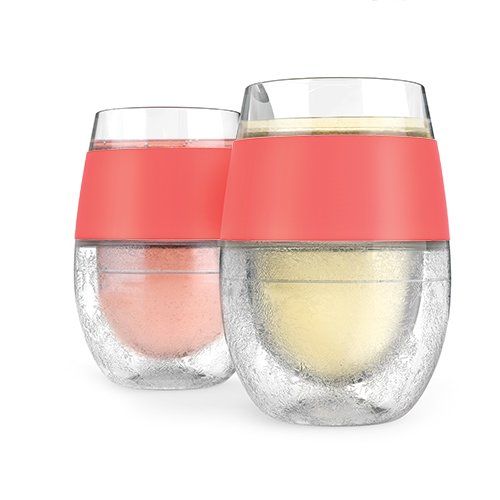 Coral Wine Freeze Cups Set of 2