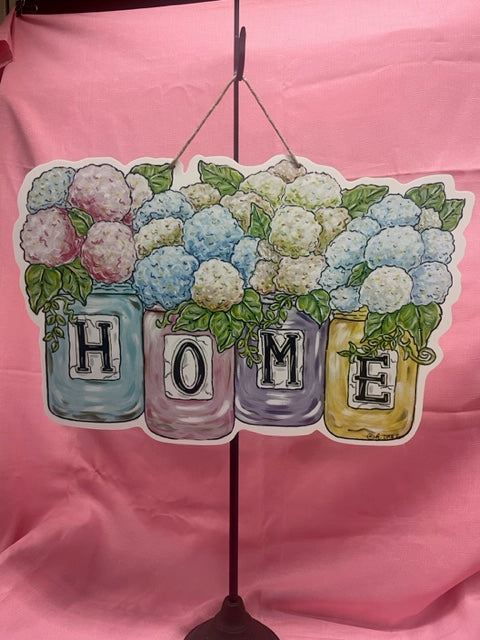 Hydrangea Mason Jar Door Hanger