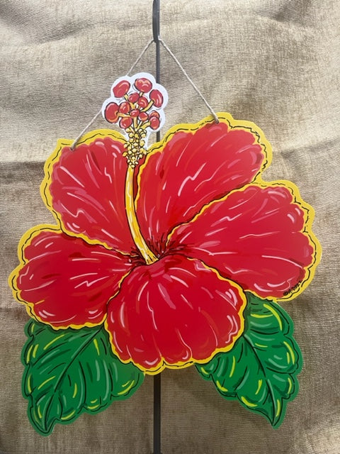 Hibiscus Door Hanger