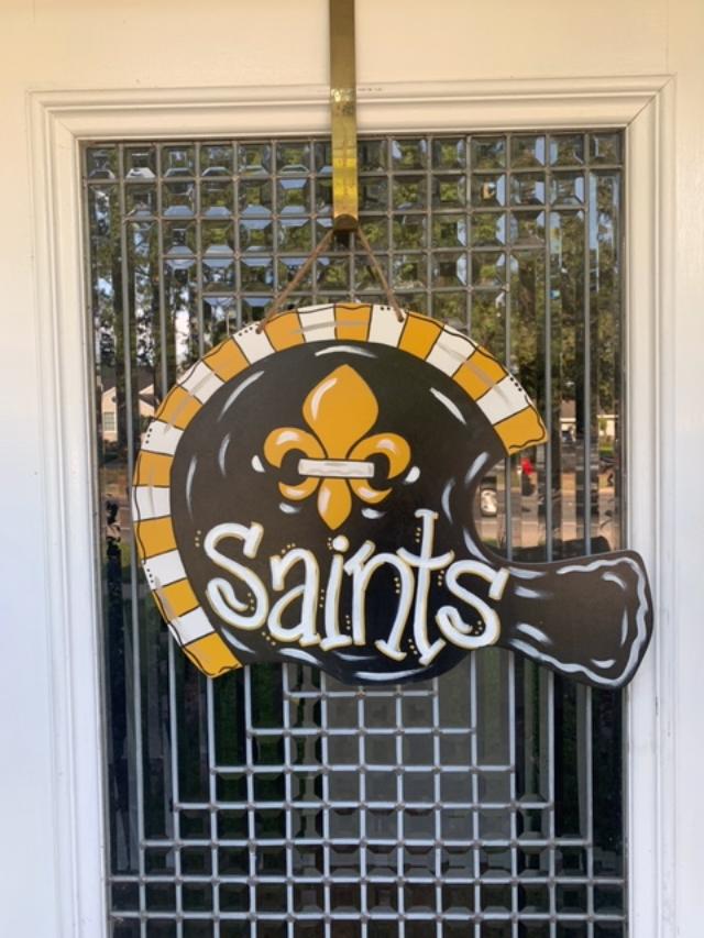 Saints Helmet Door Hanger