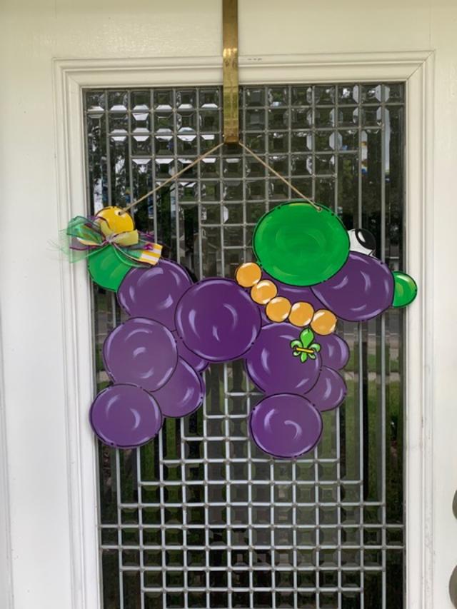 Mardi Gras Bead Dog Door Hanger