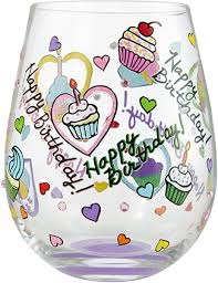 Birthday Cupcake Stemless Wine Glass