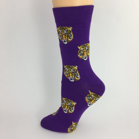 Tiger Heads Crew Socks